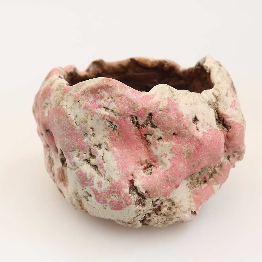 Keramische schaal  6 x 6 x 5,5 cm , kleur roze