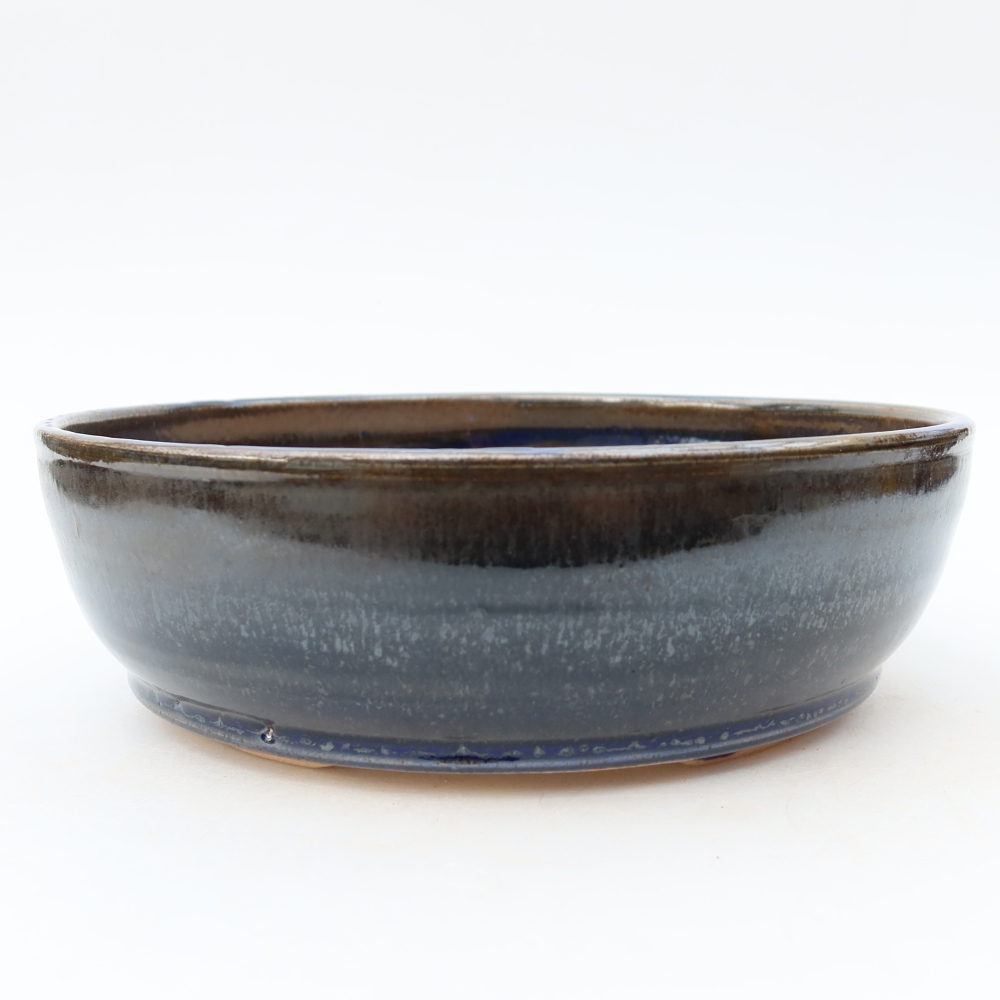 Keramische bonsaipot 21 x 21 x 6 cm, kleur: blauw