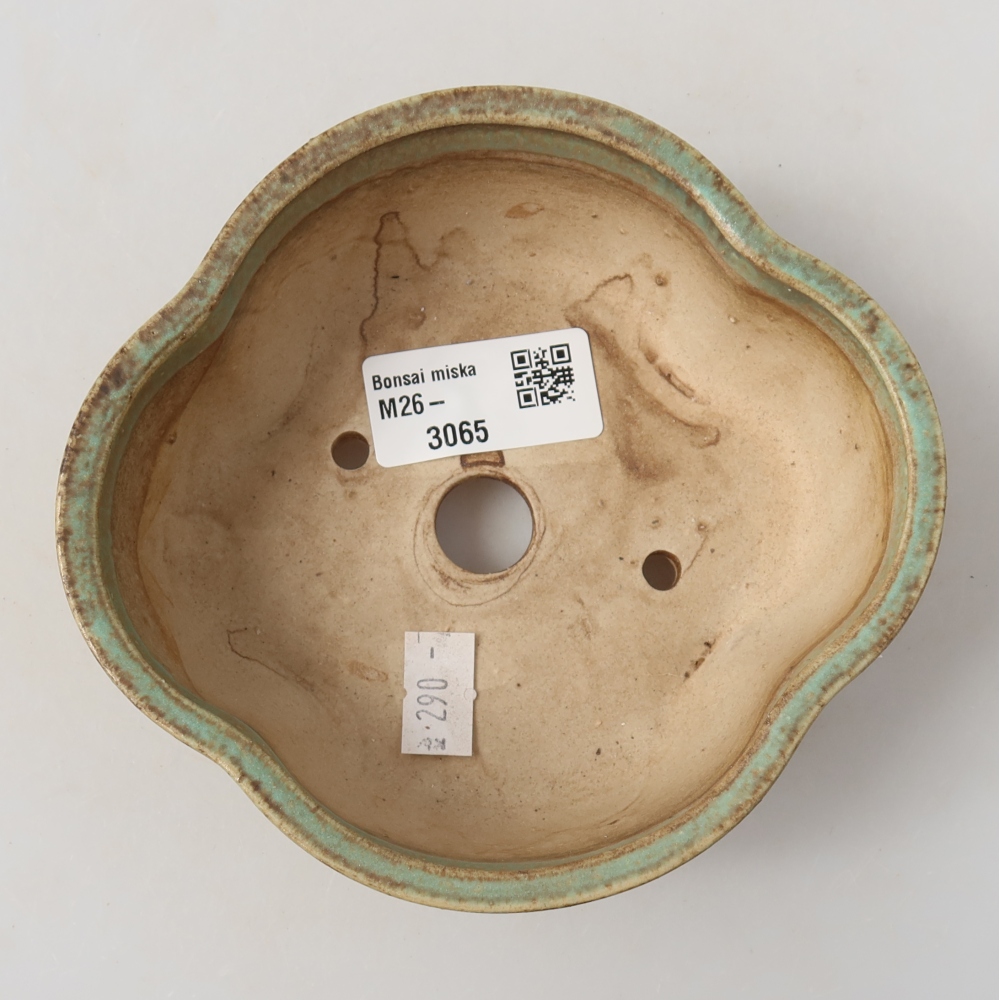 Keramische bonsaipot 13,5 x 12,5 x 5 cm, kleur: groen