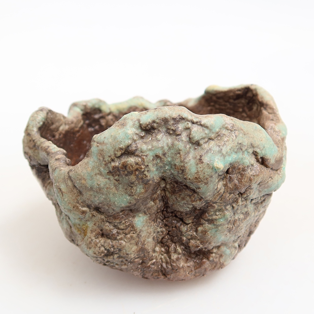 Keramische schelp 7 x 6 x 6 cm , kleur groen