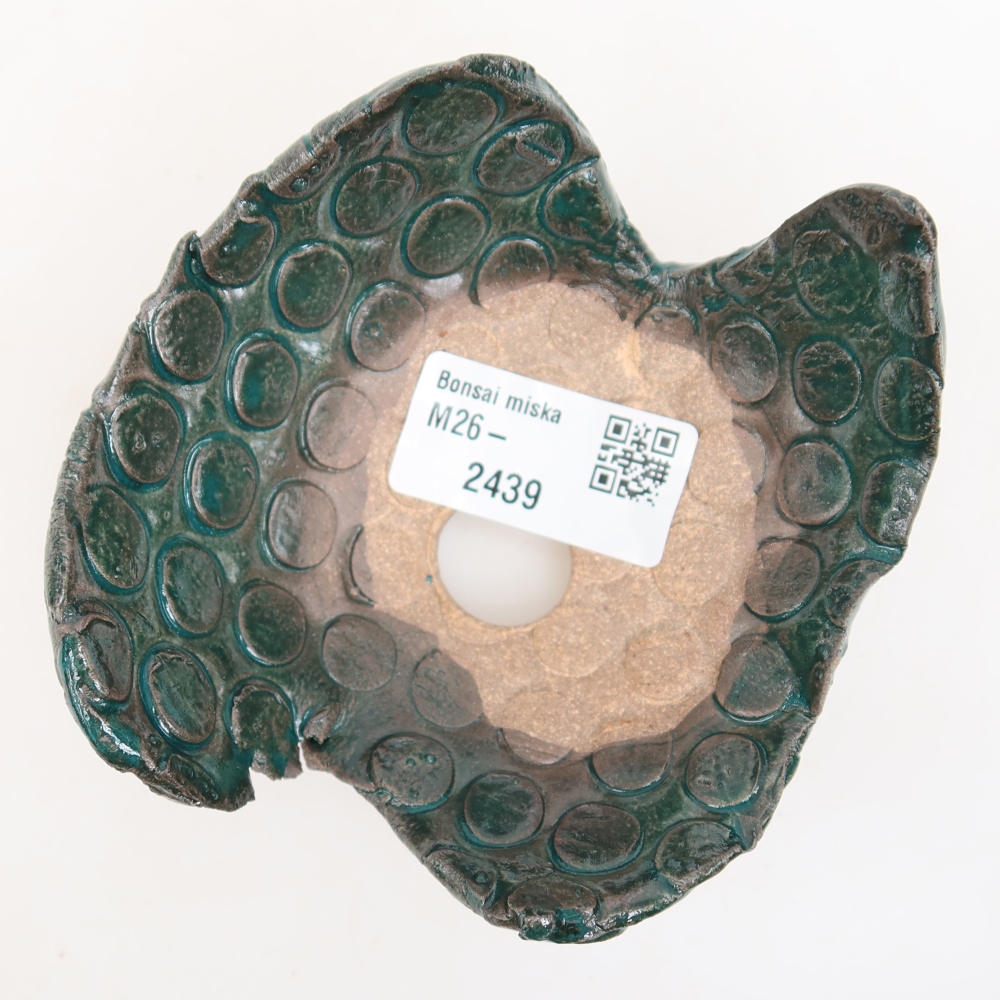 Keramische schaal  10 x 9 x 6 cm, kleur groen