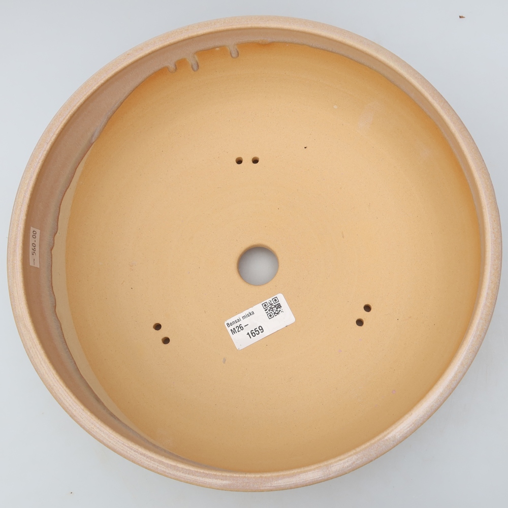 Keramische bonsaipot 26,5 x 26,5 x 8 cm, kleur: beige