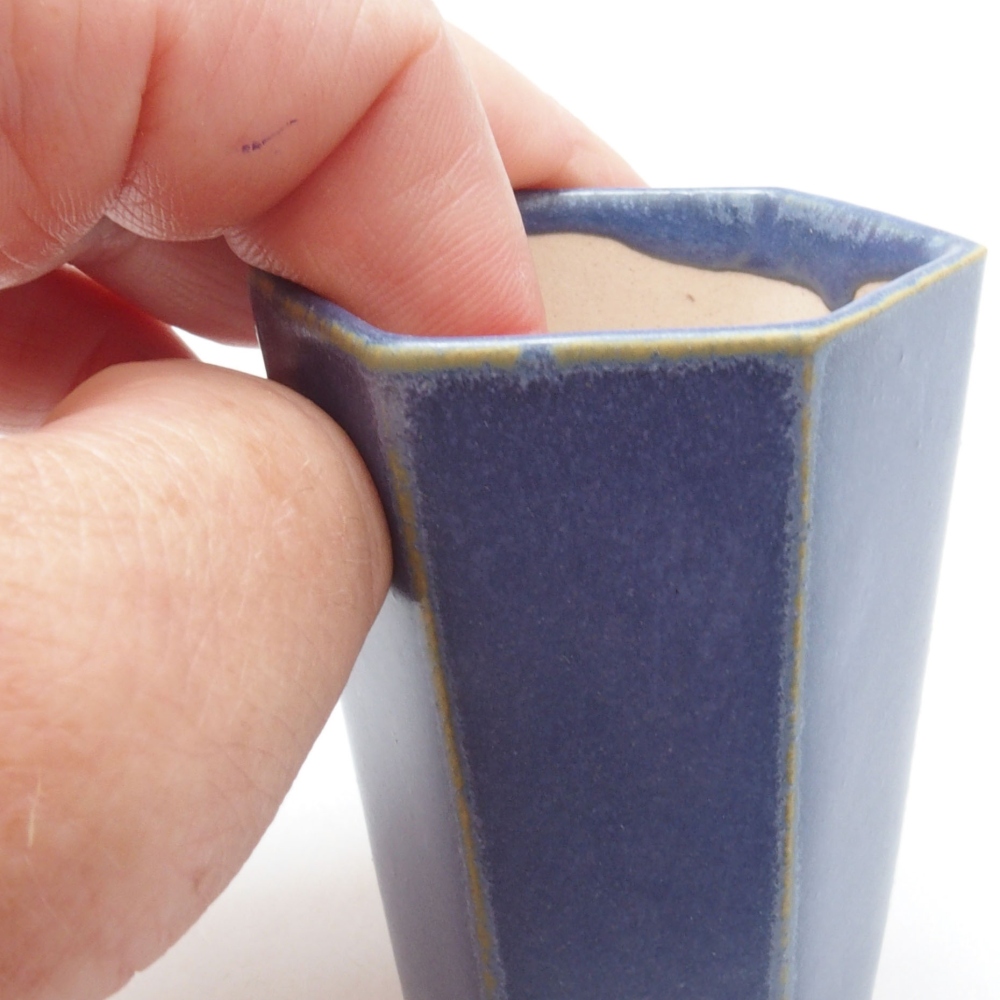 Mini bonsaischaal 4,5 x 4,5 x 6,5 cm, kleur blauw