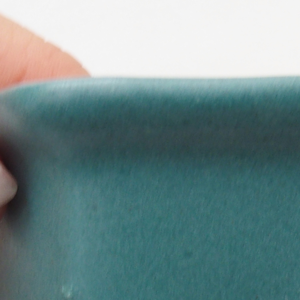 Bonsaischaal van keramiek 6,5 x 5,5 x 4 cm, kleur blauw