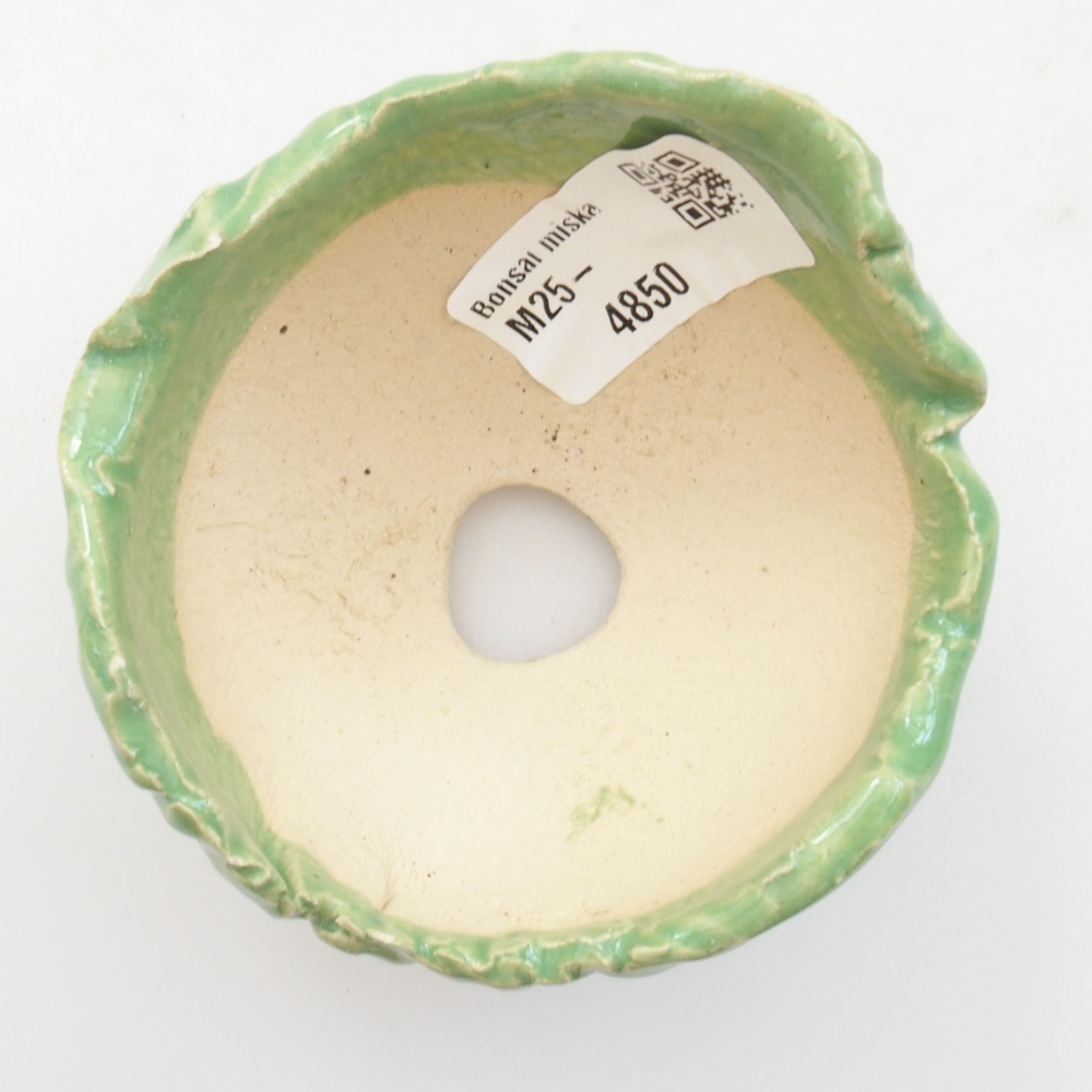 Schelp van keramiek 7 x 7 x 5,5 cm , kleur groen