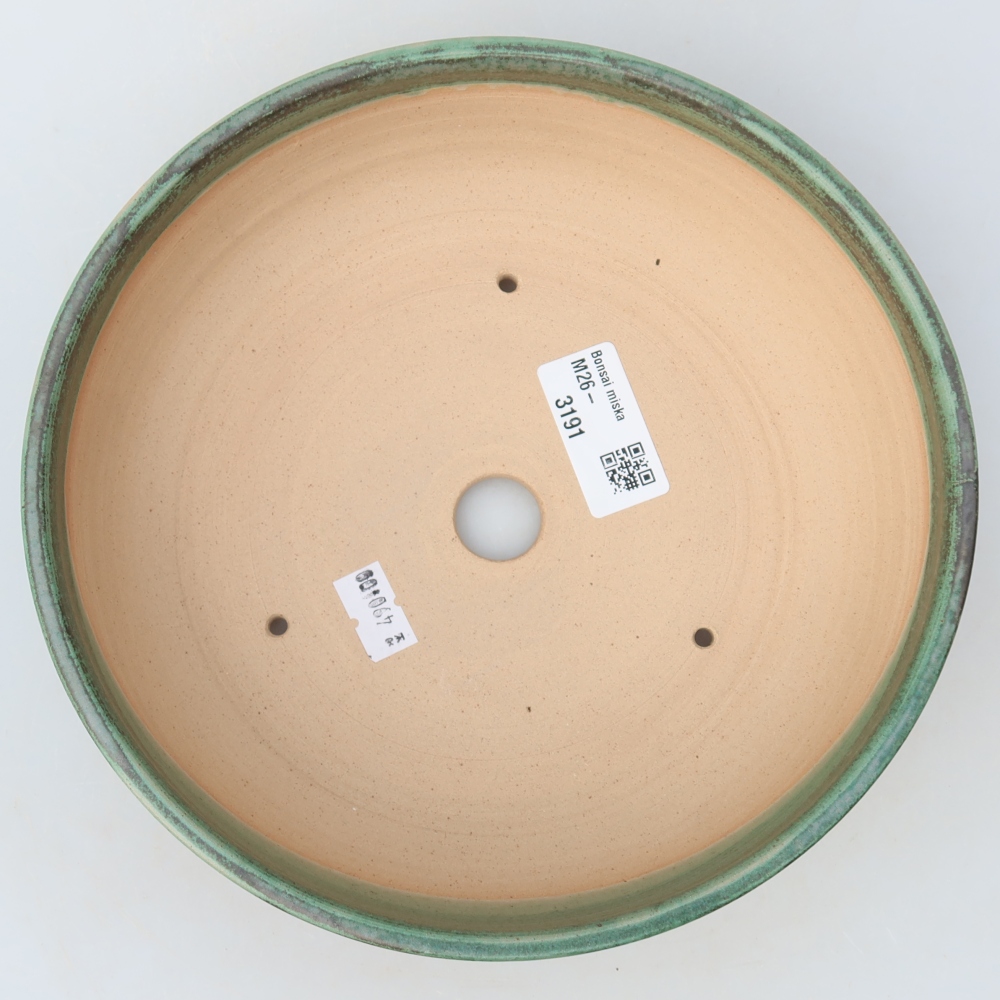 Keramische bonsaischaal 19,5 x 19,5 x 5,5 cm, kleur groen