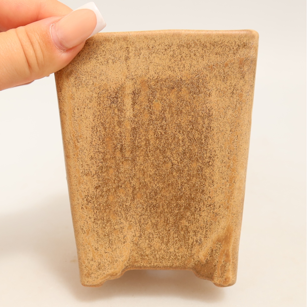 Keramische bonsaipot 9 x 9 x 11 cm, kleur: beige