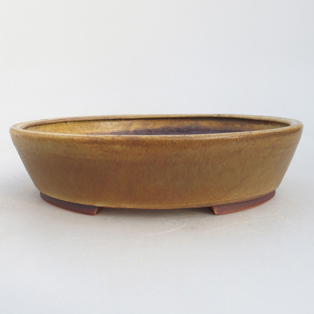 Bonsaischaal van keramiek 18,5 x 16,5 x 4 cm, groen