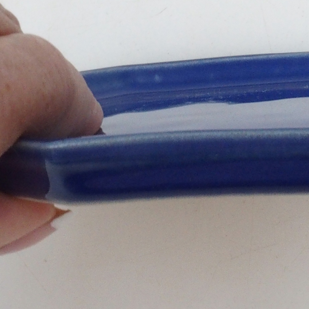 Keramische kom H13 -12 x 12 x 1 cm - blauw