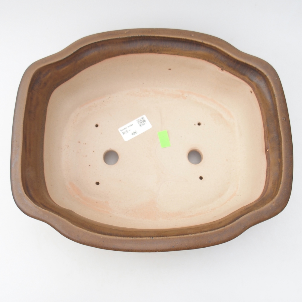 Bonsaischaal van keramiek 30 x 25 x 10 cm, bruin