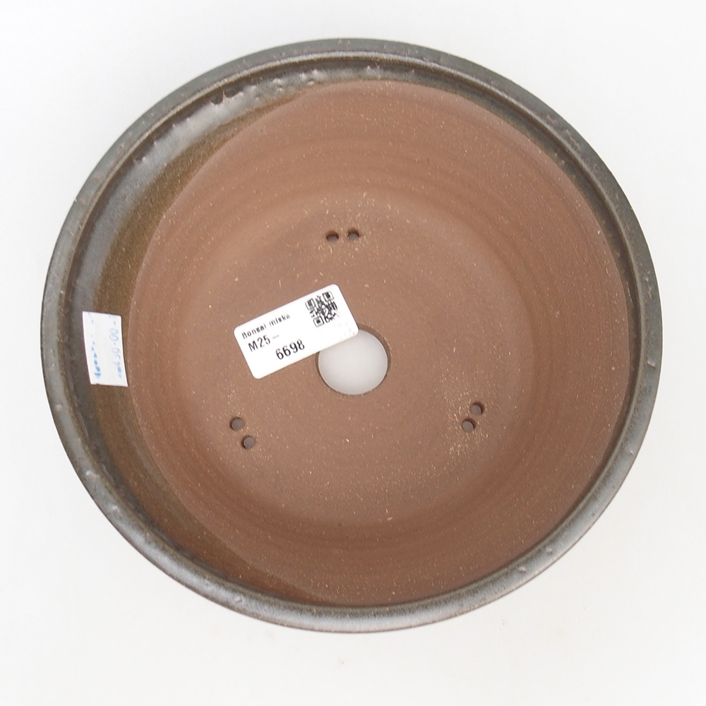 Bonsaischaal van keramiek 19 x 19 x 6,5 cm, metaalkleur