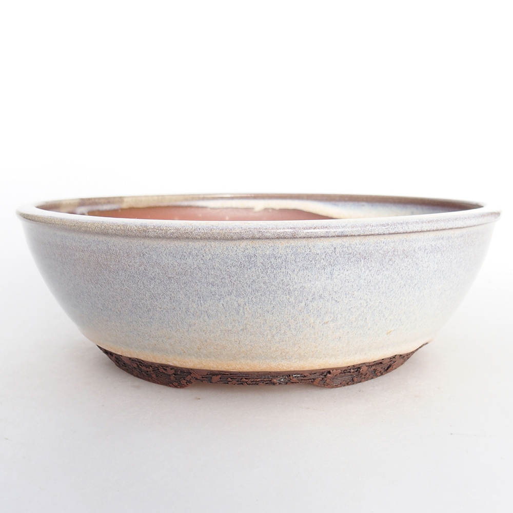 Bonsaischaal van keramiek 19,5 x 19,5 x 6,5 cm, kleur blauw