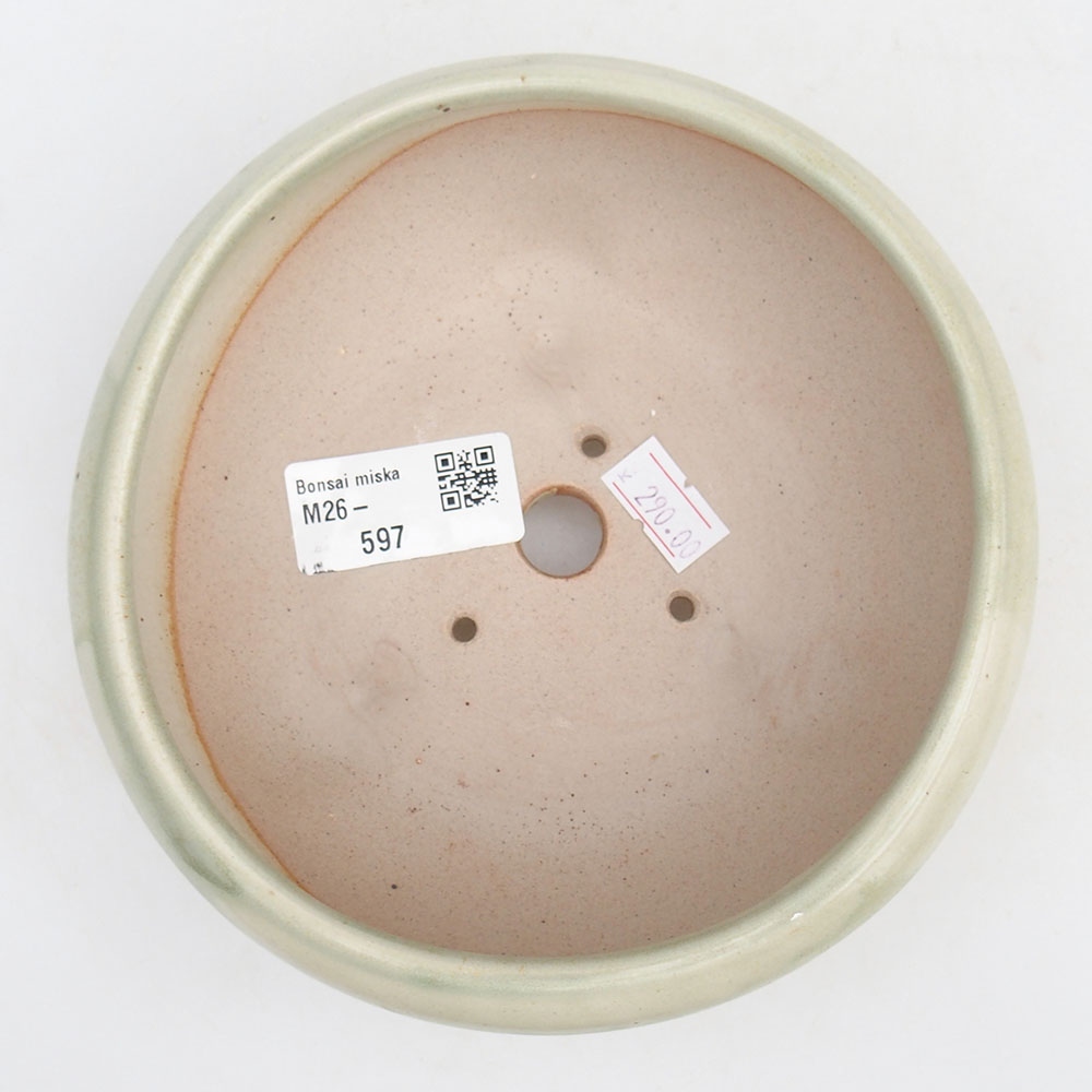 Bonsaischaal van keramiek 14 x 14 x 6,5 cm, groen