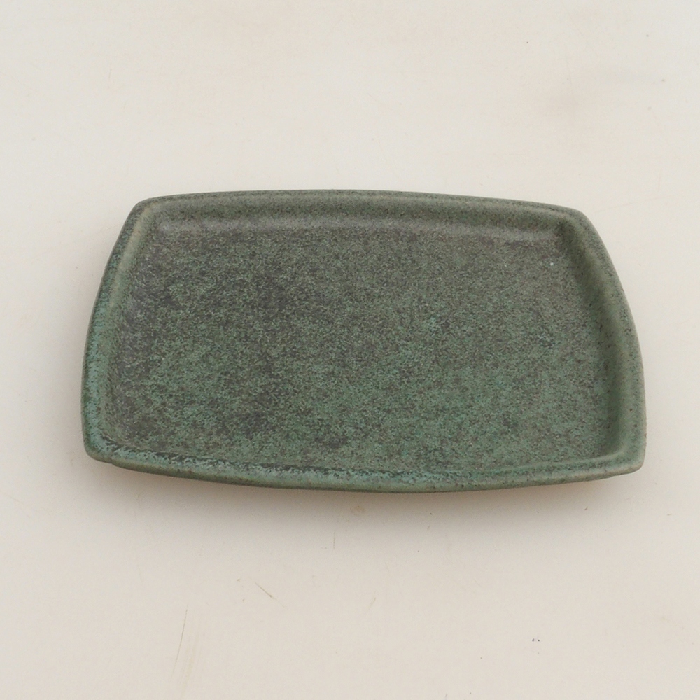 Keramisch schoteltje H11 - 11,5 x 9,5 x 1 cm - groen