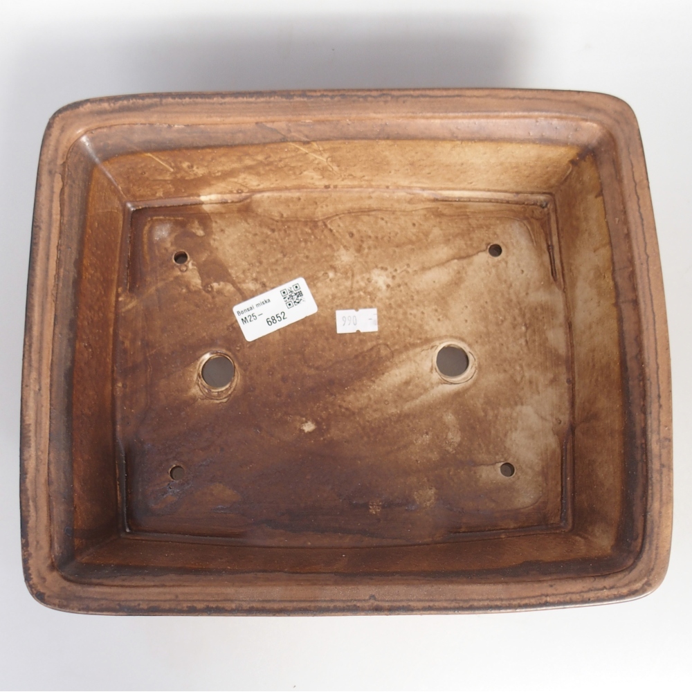 Bonsaischaal van keramiek 29,5 x 24 x 8 cm, bruin