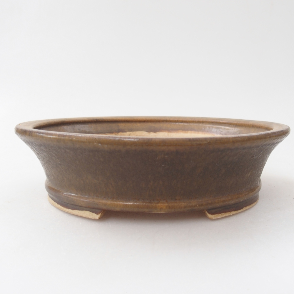 Bonsaischaal van keramiek 17,5 x 16 x 4,5 cm, bruin