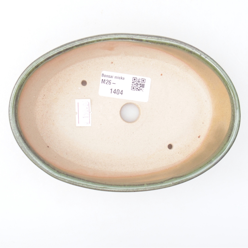 Bonsaischaal van keramiek 16,5 x 11,5 x 4,5 cm, groen