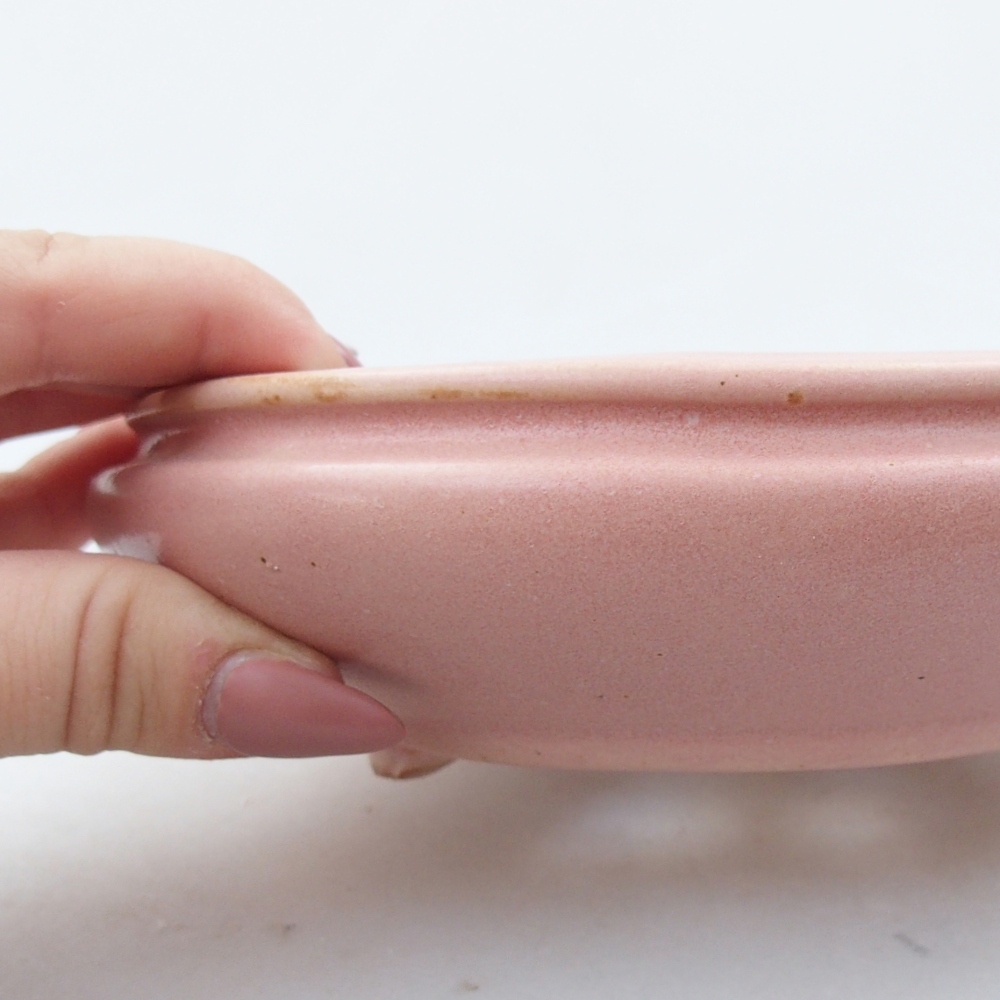 Bonsaischaal van keramiek 26 x 26 x 8 cm, kleur rood