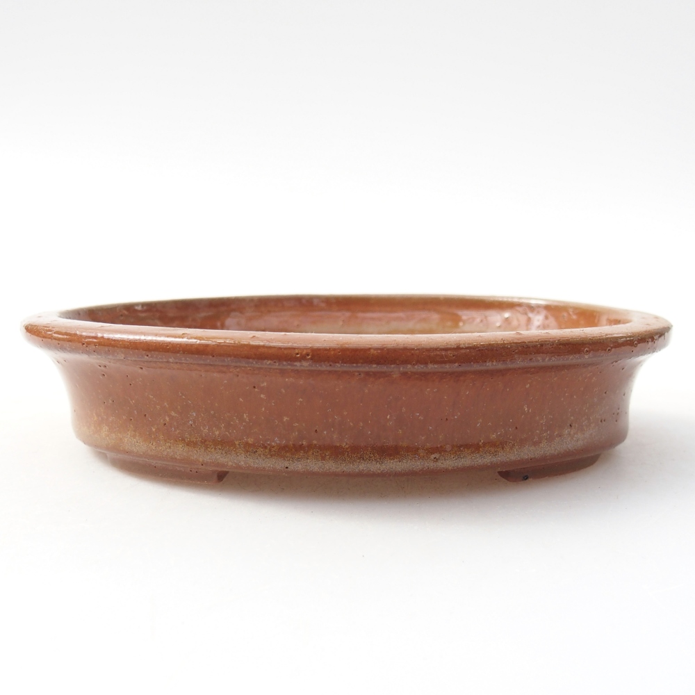 Bonsaischaal van keramiek 13 x 10,5 x 3 cm, bruin
