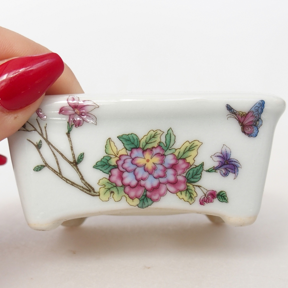 Mini bonsaischaal 8 x 6,5 x 3,5 cm, wit