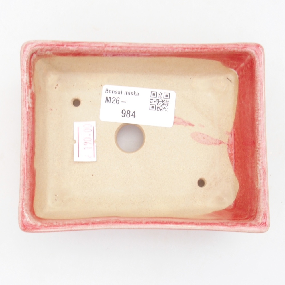 Bonsaischaal van keramiek 11,5 x 9 x 3,5 cm, kleur rood
