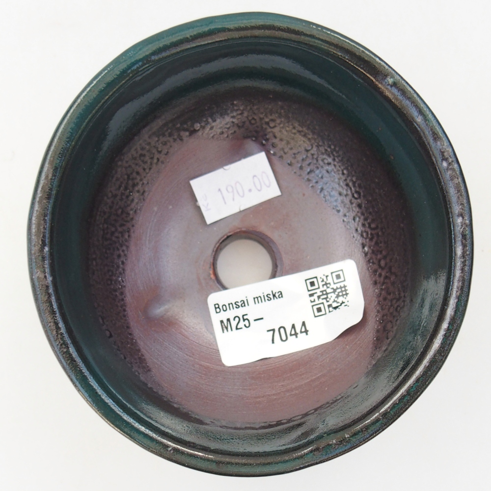 Bonsaischaal van keramiek 26 x 26 x 8 cm, kleur rood