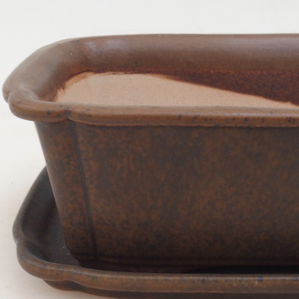 Bonsai kom + schotel H50 - bruin