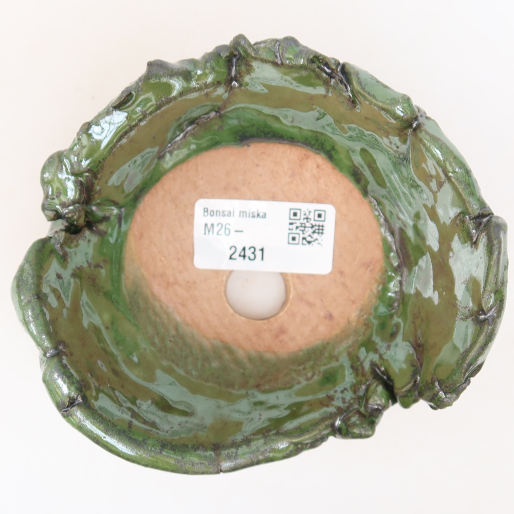Keramische schaal  11,5 x 10,5 x 7 cm, kleur groen