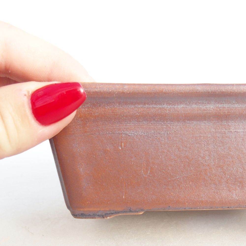 Bonsaischaal van keramiek 26 x 26 x 8 cm, kleur rood