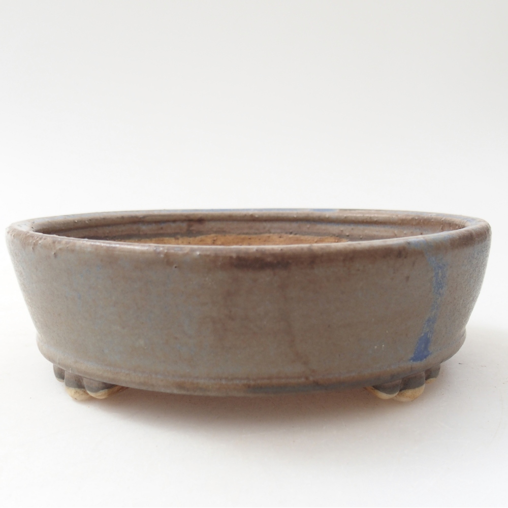 Bonsaischaal van keramiek 13,5 x 13,5 x 4 cm, kleur blauw