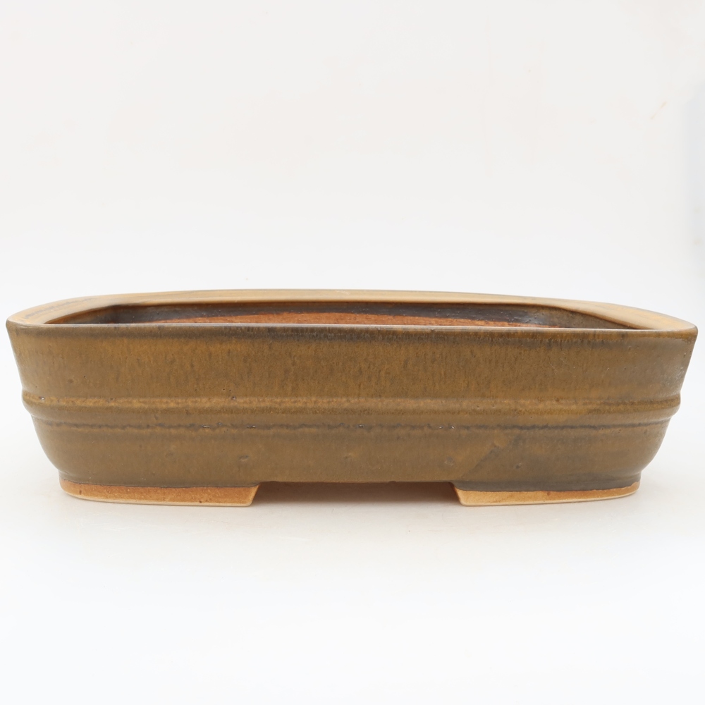 Keramische bonsaischaal 30 x 24,5 x 7,5 cm, kleur: bruin