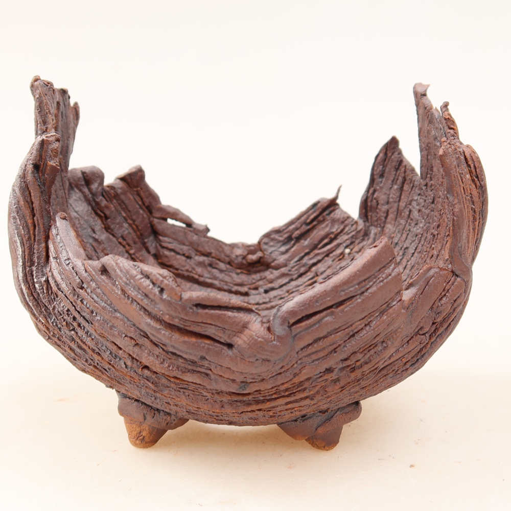 Keramische schaal  9,5 x 8,5 x 8 cm, kleur bruin