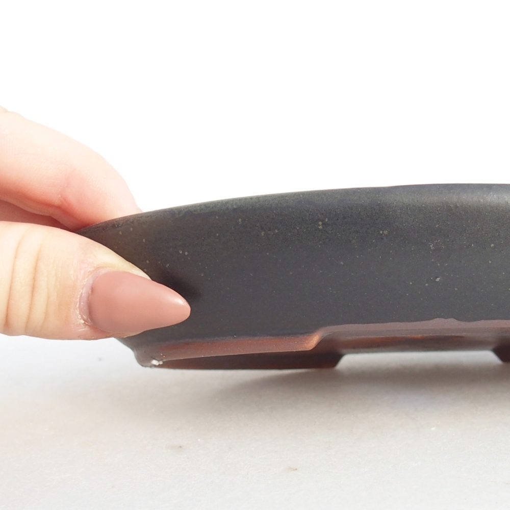 Bonsaischaal van keramiek 26 x 26 x 8 cm, kleur rood