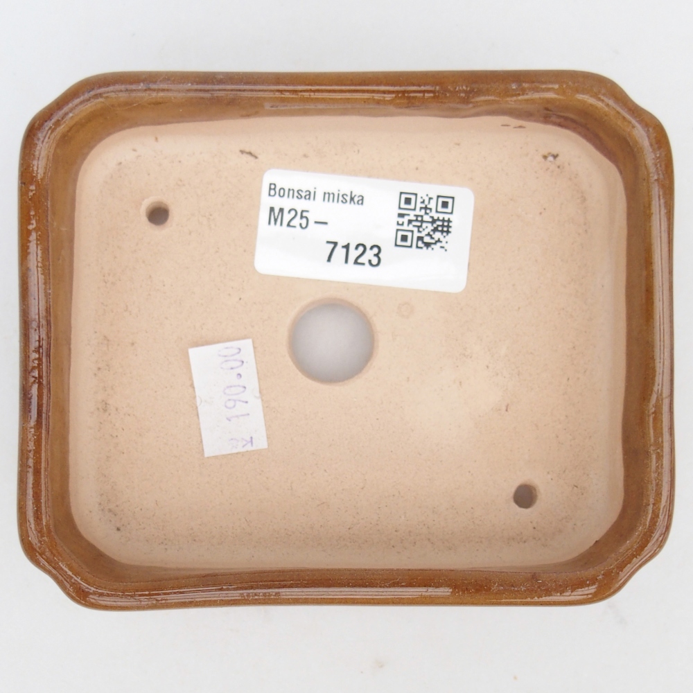 Bonsaischaal van keramiek 26 x 26 x 8 cm, kleur rood