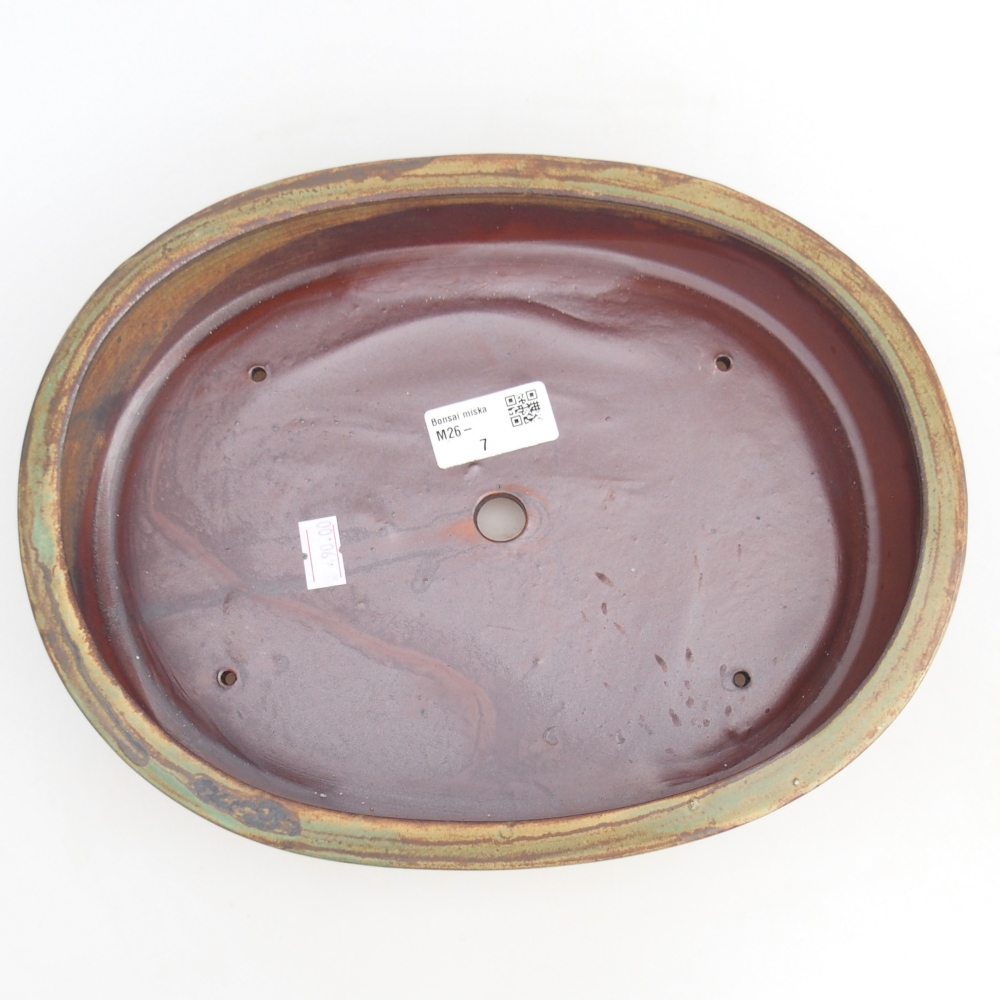 Bonsaischaal van keramiek 27 x 21 x 5,5 cm, groen