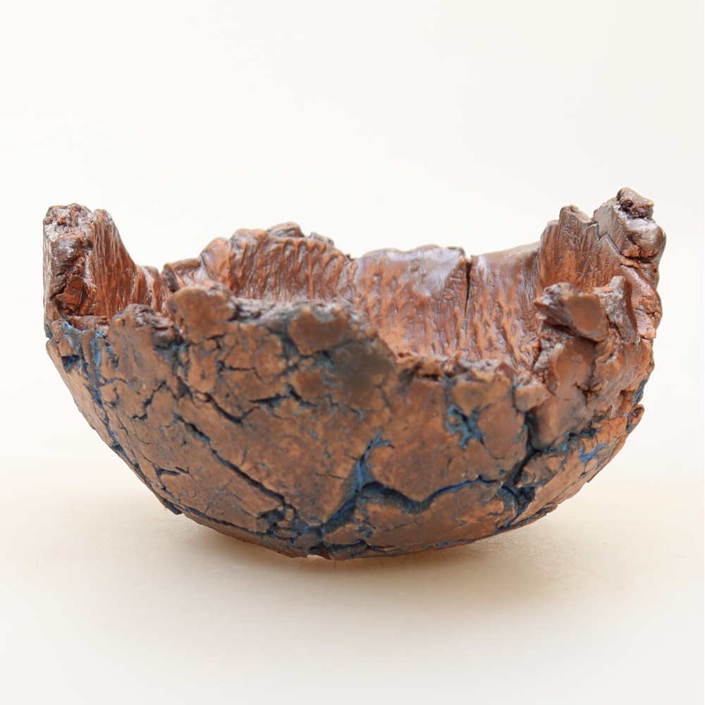 Keramische schaal 11 x 10,5 x 6,5 cm, kleur: blauw
