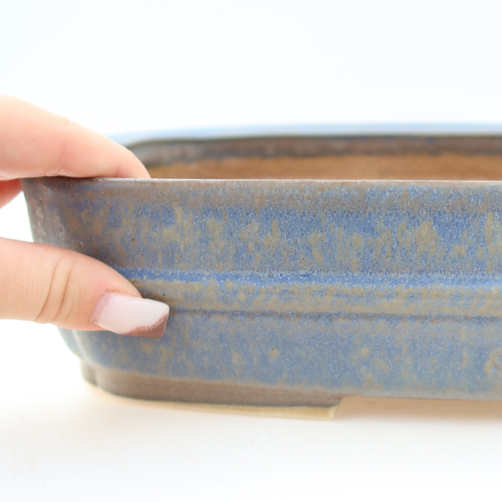 Keramische bonsaipot 29 x 23 x 7 cm, kleur: blauw