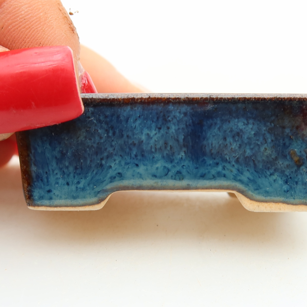 Keramische bonsaipot 5 x 3 x 2 cm, kleur: blauw