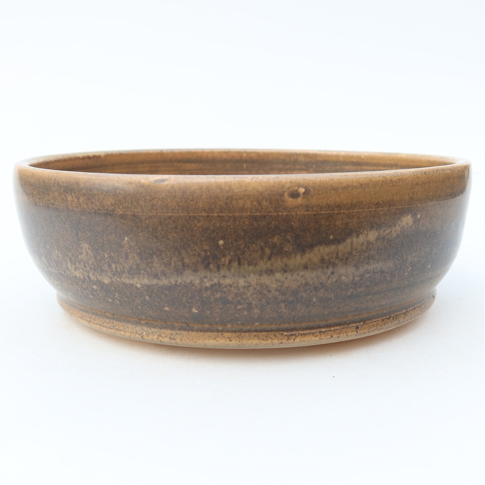 Bonsaischaal van keramiek 18 x 18 x 6 cm, bruin