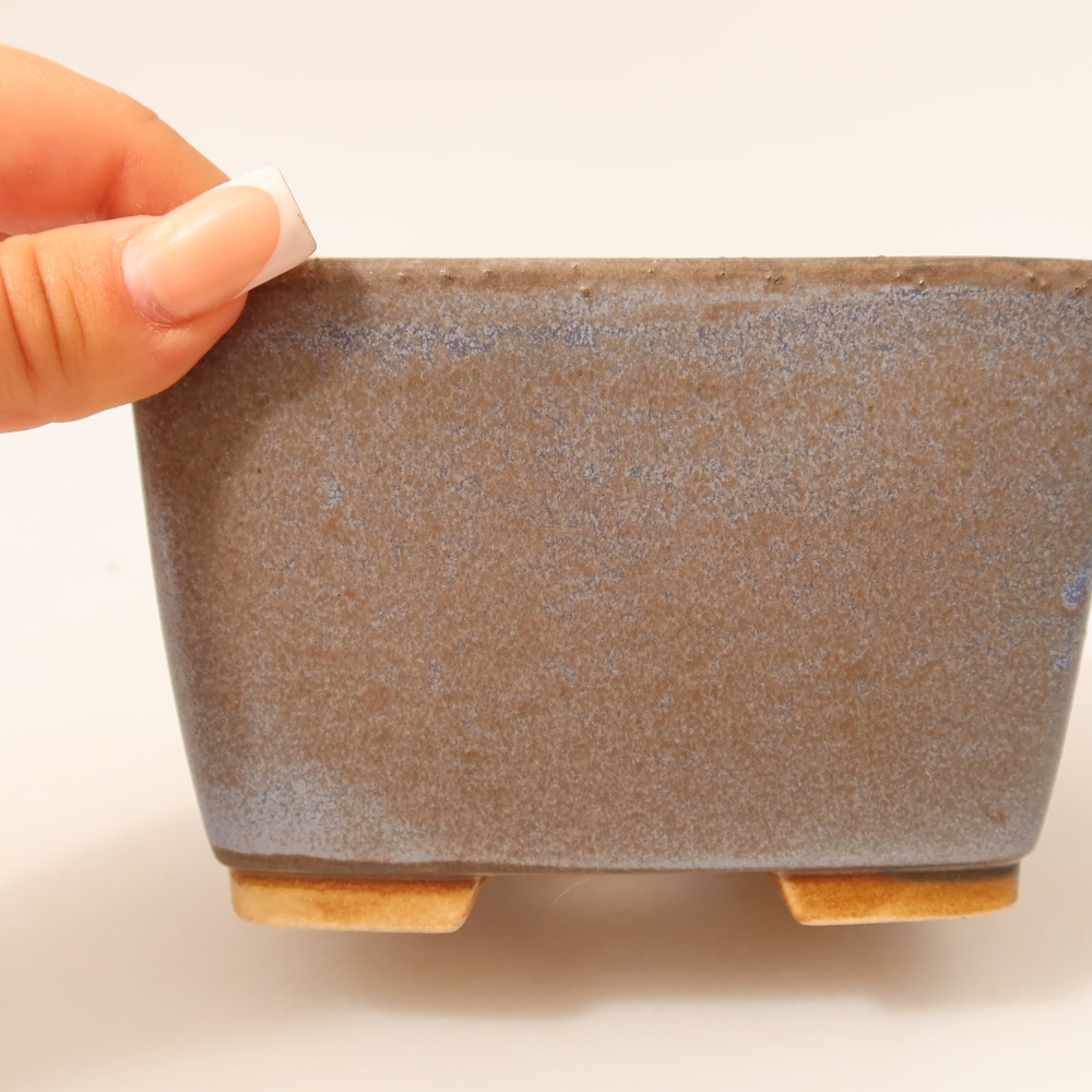 Keramische bonsaipot 13 x 13 x 8 cm, kleur: blauw