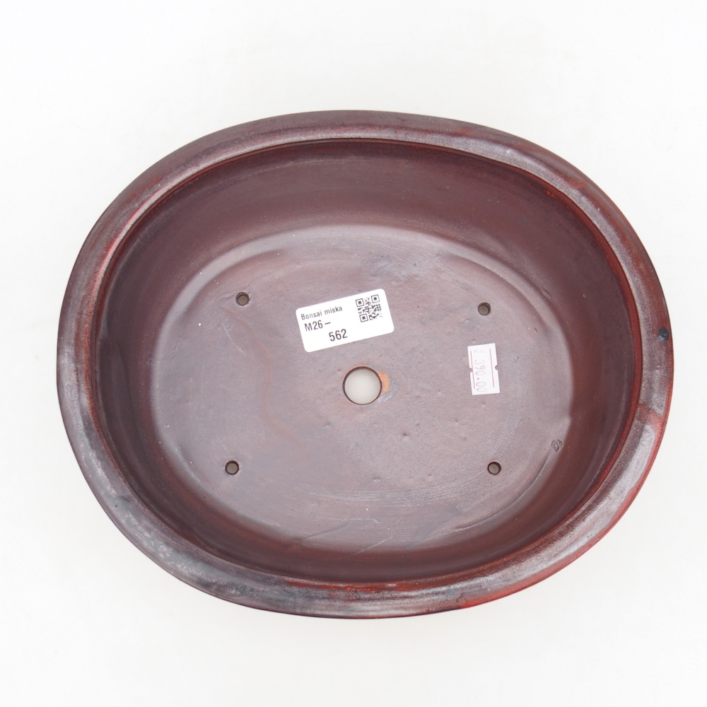 Bonsaischaal van keramiek 23 x 19 x 7 cm, kleur rood