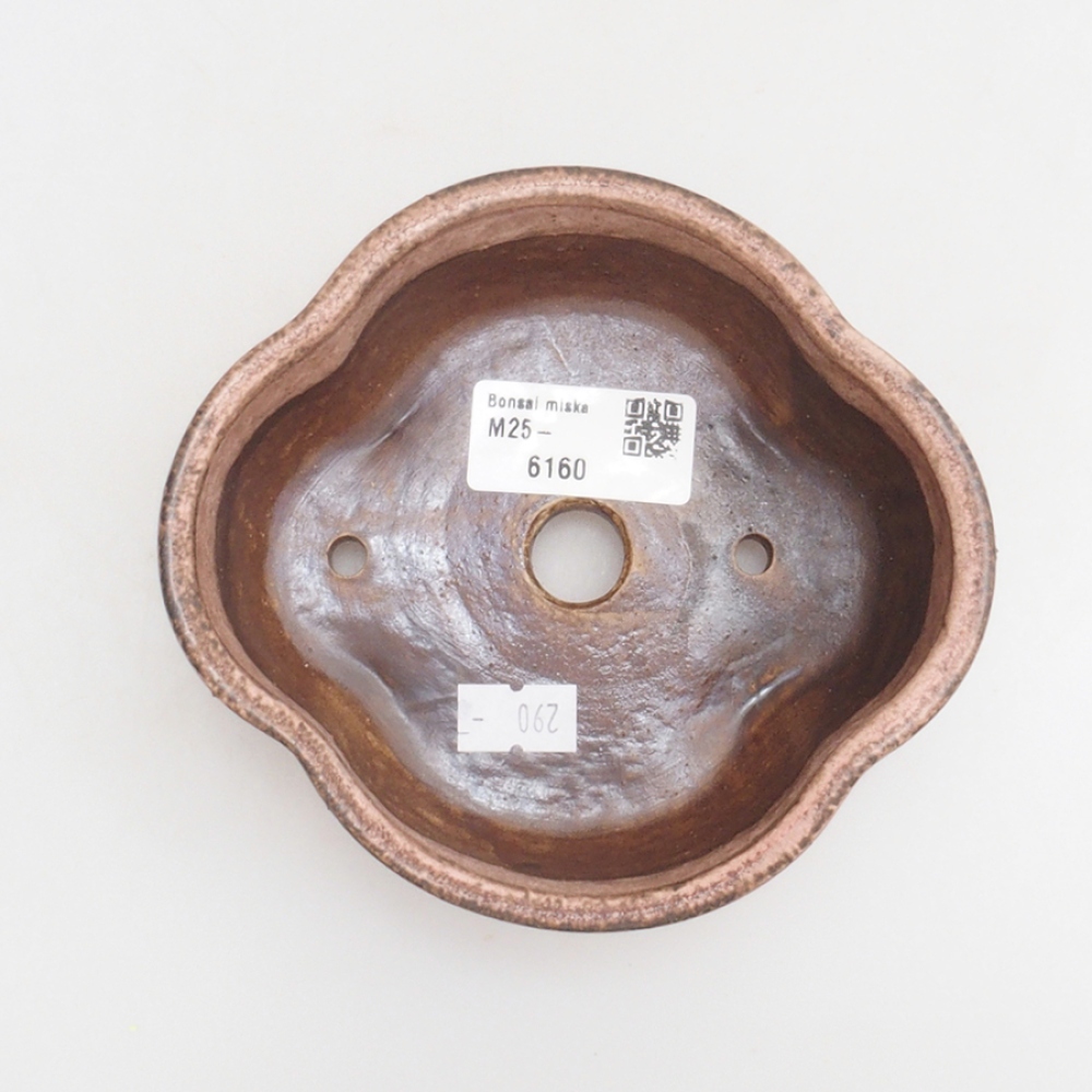 Bonsaischaal van keramiek 10 x 8,5 x 4 cm, bruin