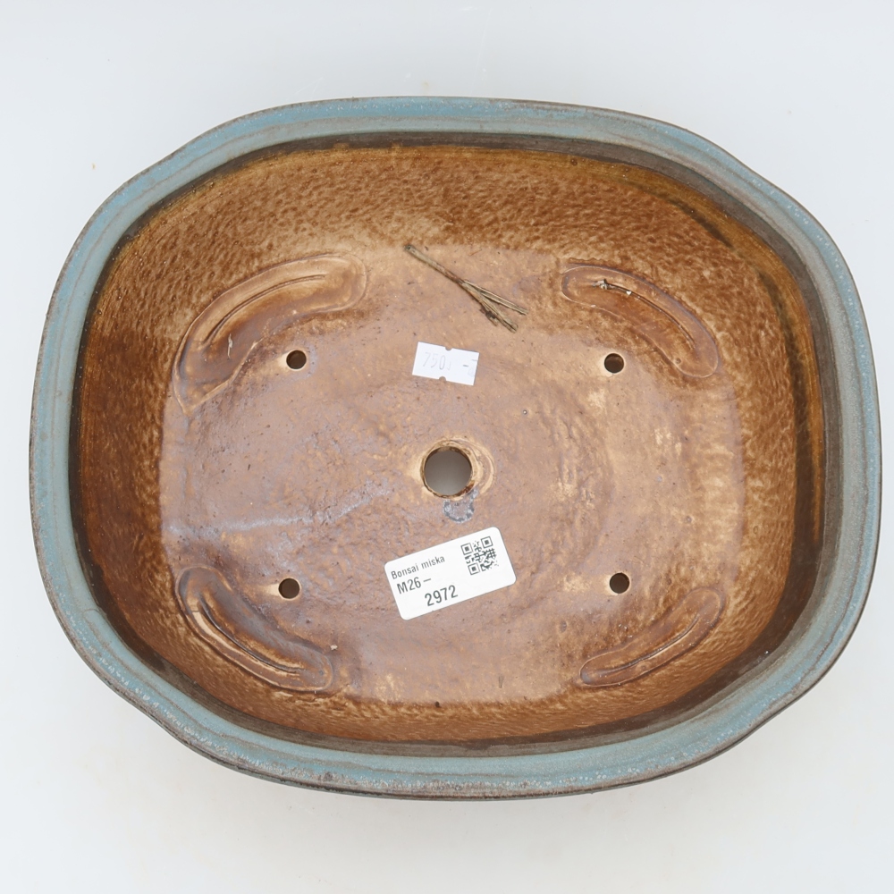 Keramische bonsaipot 25 x 21 x 8 cm, kleur: blauw