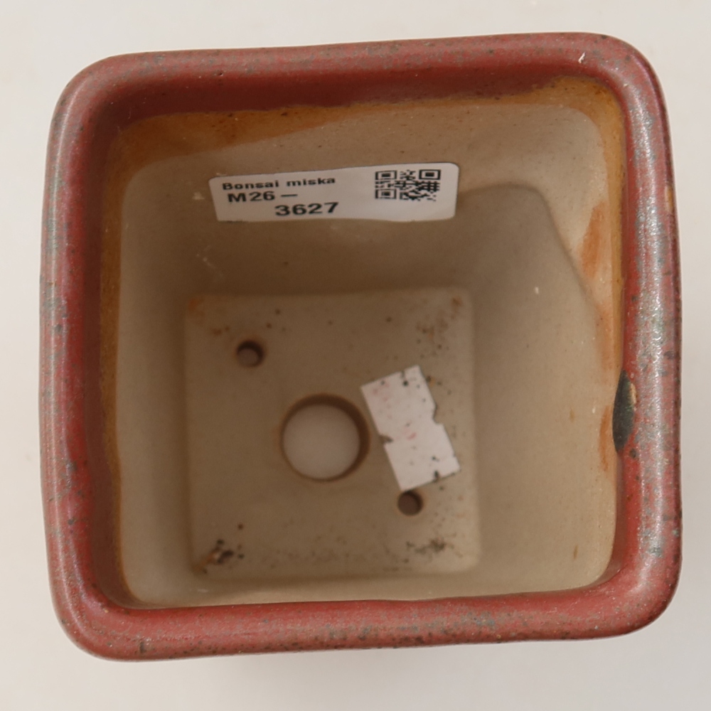 Bonsaischaal van keramiek 8,5 x 8,5 x 11 cm, roze