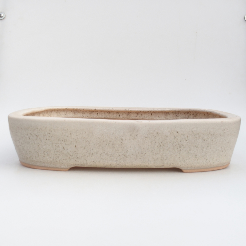 Bonsaischaal van keramiek 31,5 x 24 x 6 cm, kleur beige
