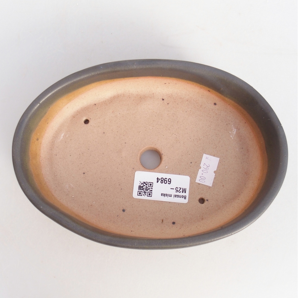 Bonsaischaal van keramiek 26 x 26 x 8 cm, kleur rood