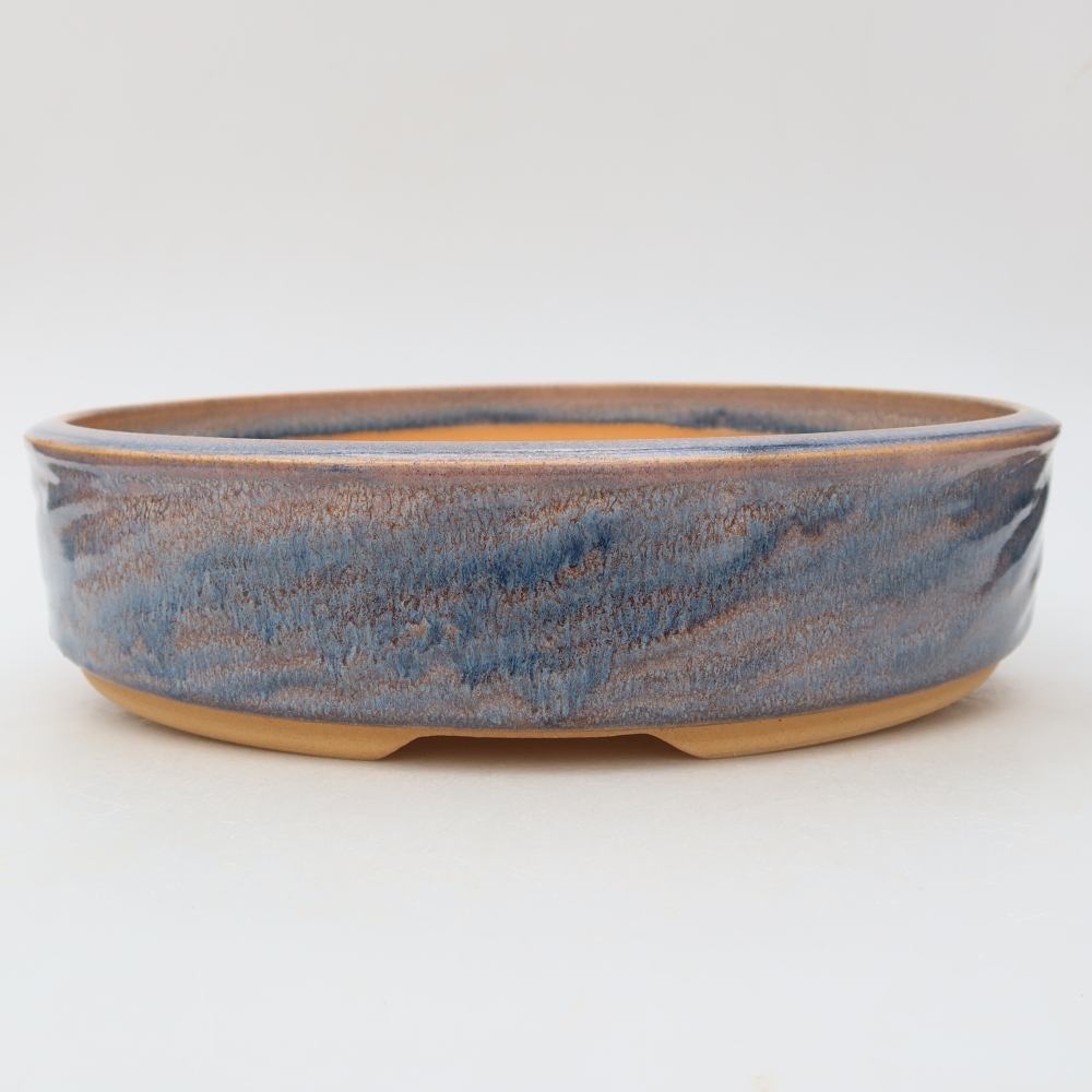 Keramische bonsaischaal 27 x 27 x 6,5 cm, kleur: blauw