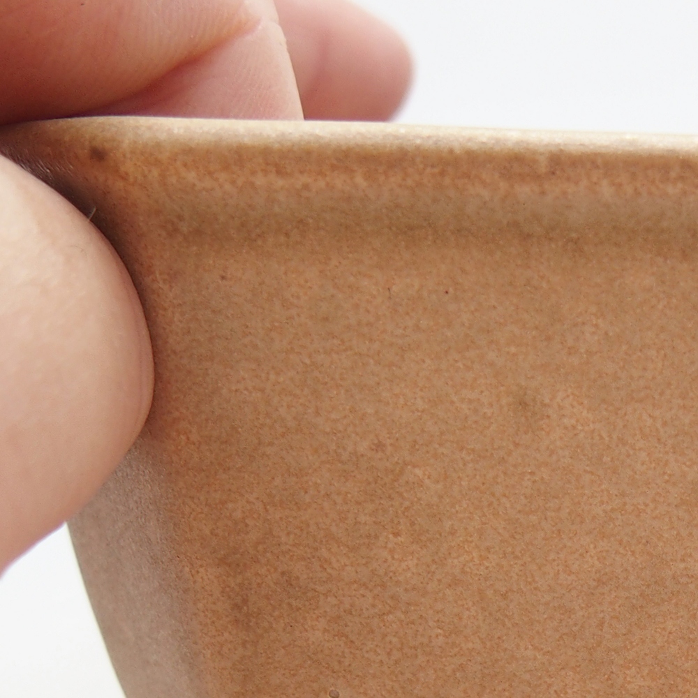 Bonsaischaal van keramiek 10 x 10 x 6 cm, bruin