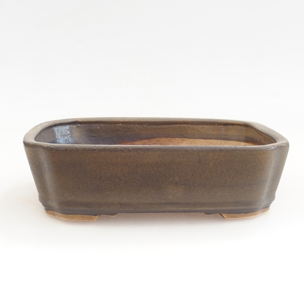 Bonsaischaal van keramiek 21 x 18 x 6 cm, bruin
