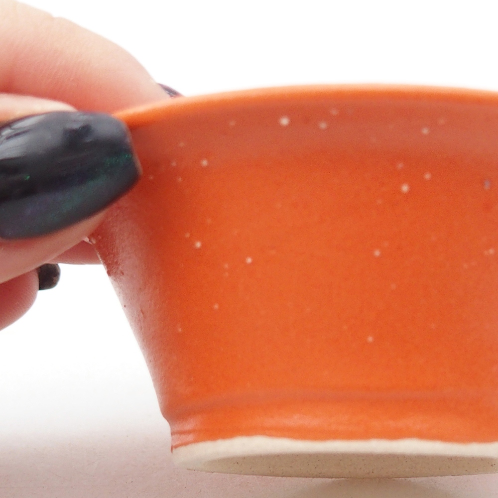 Mini bonsaischaal 7,5 x 7,5 x 3 cm, oranje